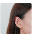 Shinny CZ Stone Silver Long Ear Cuff LEC-01